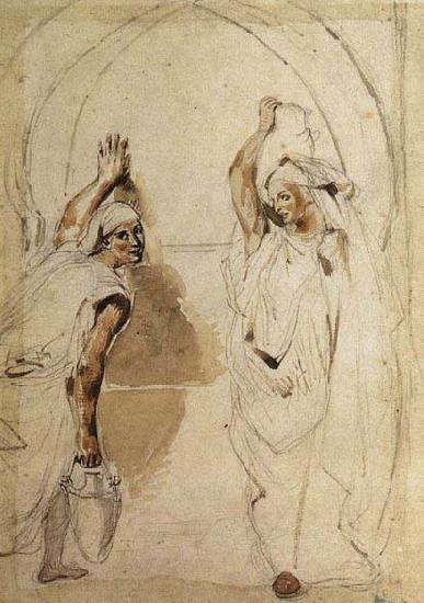 Eugene Delacroix Two Women at the Well oil painting image